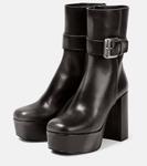 Ботильоны из кожи на платформе Miu Miu, Nero - фото 5