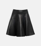 Кожаная мини-юбка ALAÏA, черный - фото