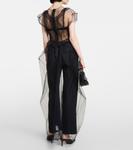 Топ из сетки с оборками Acne Studios, черный - фото 3