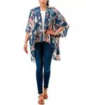 Накидка-кимоно с абстрактным принтом Marcus Adler, синий - фото