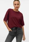 Футболка Vero Moda Basic T-shirt, Tawny Port/Dark Red - фото