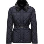 Стеганая куртка с поясом Moncler, marine синий - фото