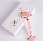 Роликовый массажер для лица, розовый кварц, жадеит., inna - фото 4