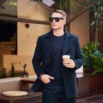 Мужское полушерстяное полушерстяное пальто Bgsd Mark Classic BGSD, черный - фото 3