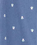 Пижама для девочек Mini Floral Ribbed Sleep & Play Carter's, синий - фото 2