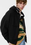 Толстовка PULL&BEAR Zip-up sweatshirt, Black - фото 6
