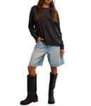 Футболка Free People Nina Tee Long, черный - фото 4