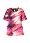 Футболка Ulla Popken CUTOUT ABSTRACT SHORT SLEEVE , Hibiscus Red/Pink - фото 6