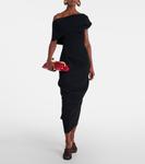 Платье миди на одно плечо Jacquemus, черный - фото 2