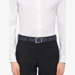 Двусторонний кожаный ремень с выгравированным логотипом Prada, черный - фото 2