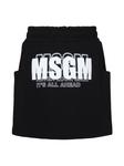 Мини-юбка с логотипом MSGM Kids, черный - фото 2