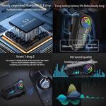 Шлем мотоциклетный AAREG Bluetooth с принтом, черный - фото 2