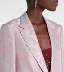 Цветочный жаккардовый блейзер Dries Van Noten, Light Blue - фото 4