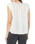 Топ DKNY Sleeveless Shoulder Pad Satin Shell Top, слоновая кость - фото