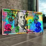 Картина на холсте Hustling Sharks Colorful Benjamin, зеленый - фото 3