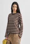 Топ Obey Clothing LOUIE STRIPE, Mushroom/Light Brown - фото