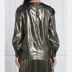 Блуза обычного кроя с люрексом и монограммой Karl Lagerfeld, черный - фото 3