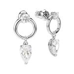 Серьги грушевидной формы с цирконием Swarovski, белый - фото 5