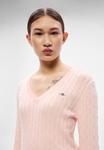 Джемпер GANT CABLE V NECK, Peony Pink/Pink - фото 6