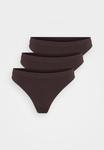 Трусы ONLY ONLVICKY THONG 3 PACK, Seal Brown/Brown - фото 5