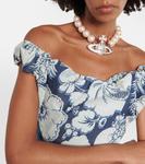 Джинсовый корсетный топ sunday с цветочным принтом Vivienne Westwood, синий - фото 4