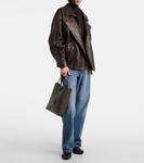 Сумка-шоппер Toy Shopping N/S из кожи Saint Laurent, Light Musk - фото 5