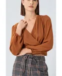 Блузка Wadynx Kocca, коричневый - фото 3
