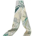 HERMES Шёлковый шарф Mulberry зелёный, Green - фото 7