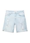 Джинсовые шорты RIPPED BERMUDA PULL&BEAR, цвет Light Blue Denim - фото 6