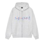 Худи Stussy Dot Sport Zip Hoodie Ash Heather, серый - фото