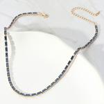 Ожерелье с прямоугольным камнем Fashnzfab, Gold, Montana Blue - фото