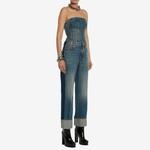 Бюстье из денима Alexander McQueen, синий деним - фото 5