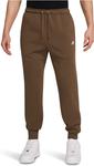 Брюки Nike Club Fleece Joggers, цвет Mosswood Brown/Mosswood Brown/White - фото