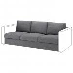 3-местная секция VIMLE IKEA, цвет lejde grey/black - фото