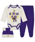 Комплект из 3 предметов Minnesota Vikings Little Champ для мальчиков и девочек Outerstuff - фото