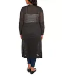 Кардиган-длиннополый с ажурной вязкой Plus Size Belldini, серый - фото 2