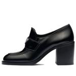 Кроссовки brushed leather high-heel loafers 'black' Prada, черный - фото