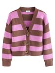 Вязаный кардиган Next, коричневый/розовый - фото