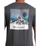 Футболка Columbia Kwick Hike Back Graphic Short Sleeve Tee, Black Heather/Linear View Multi - фото 4