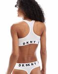 Бюстгальтер-бралетт DKNY с белым/черным логотипом - фото 3