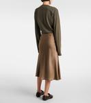 Юбка-халат из атласа Acne Studios, Golden Brown - фото 3