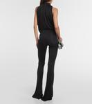 Расклешенные брюки из джерси со сборками x dua lipa Versace, черный - фото 3