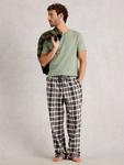 Хлопковые пижамные брюки в клетку Moorland White Stuff, Grey/Multi - фото