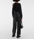 Кожаные штаны Yves Salomon, черный - фото 3