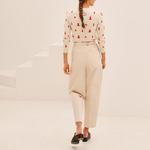 Свитер женский Hermes кашемировый с принтом, бежевый - фото 4