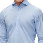 Длинная рубашка с асимметричным низом HUGO BOSS, синий - фото 7