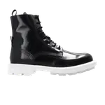 Ботинки Alexander McQueen Combat Boot 'Black White', черный - фото