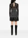 Кружевное платье мини с цветочным принтом Rabanne, черный - фото 4