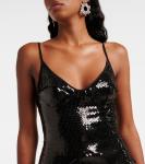 Мини-платье с пайетками David Koma, черный - фото 4