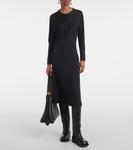 Шерстяное платье миди Joseph, черный - фото 6